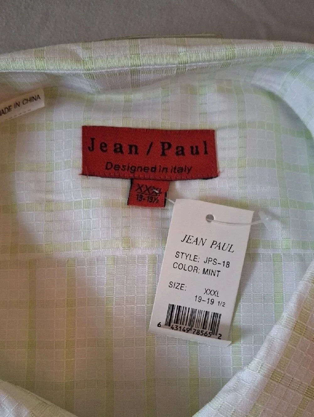 Classic Light Green Windowpane Dress Shirt with Matching Tie Set